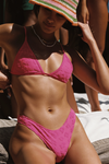 Vera High Leg Bottom - Hot Pink Floral Terry