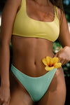 Hannah Mid Waist Bottom - Seafoam Crinkle