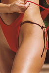 Naya V High Cut Bottom - Strawberry Crinkle