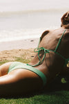 Maggie Crinkle Knot Top - Seafoam Crinkle
