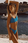 Hannah Crinkle Top - Cyan
