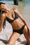 Bree Padded Triangle Top - Dark Truffle Ribbed