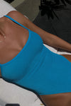 Lola Adjustable Tank One Piece - Cyan