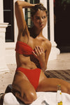 Hannah Mid Waist Bottom - Cerise Crinkle