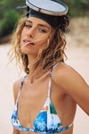 Rylan Shirred Triangle Top - Coastal