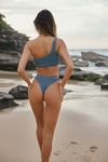 Tia One Shoulder Top - Steel Gray