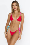 Leia String Bottom - Red Multi