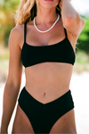 Shea High Waist Bottom - Black Crinkle