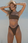 Tia One Shoulder Top - Chocolate Brown