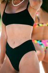 Shea High Waist Bottom - Black Crinkle