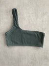 Tia One Shoulder Top - Steel Gray