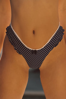  Mila Ruffled Cheeky Bottom - Navy Polkadot