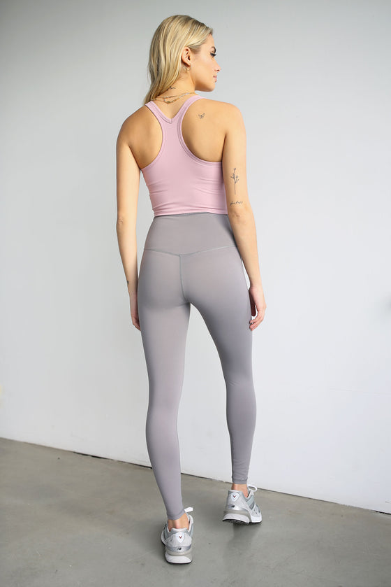 Racerback Crop Tank - Rose Quartz