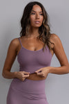 Flex Ribbed Tank with Adjustable Shoulders - Berry