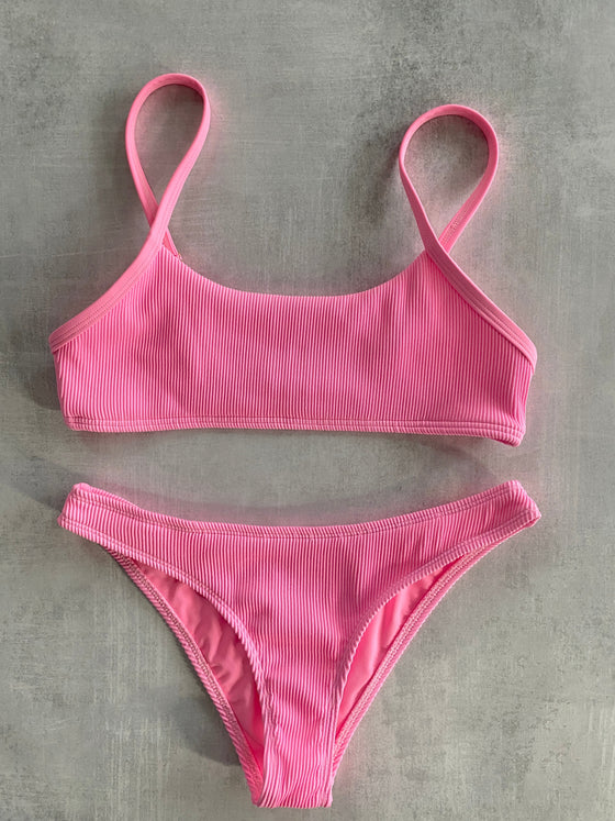 Penny Ribbed Top - Candy Pink