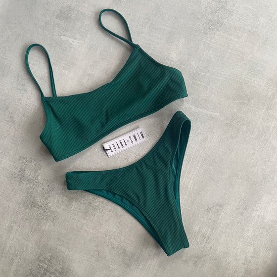 Piper Bottom - Forest Green Ribbed