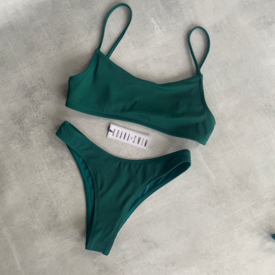 Piper Bottom - Forest Green Ribbed