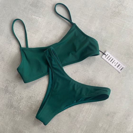 Piper Ribbed Set - Forest Green