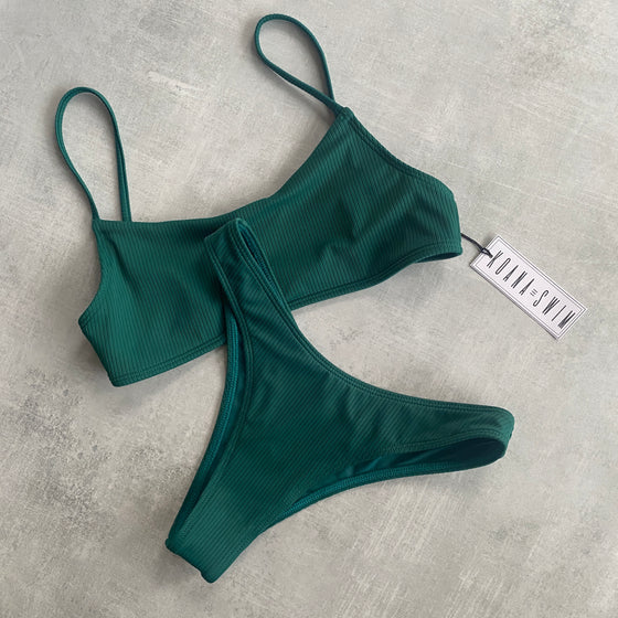 Piper Bottom - Forest Green Ribbed