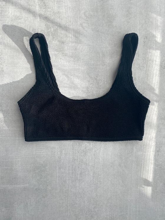 Emma Crinkle Top - Black
