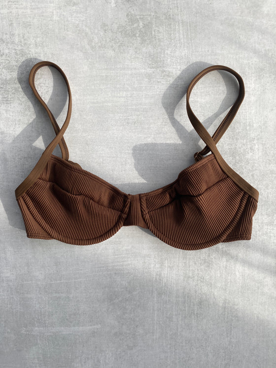 Nova Underwire Bra - Brown Ribbed