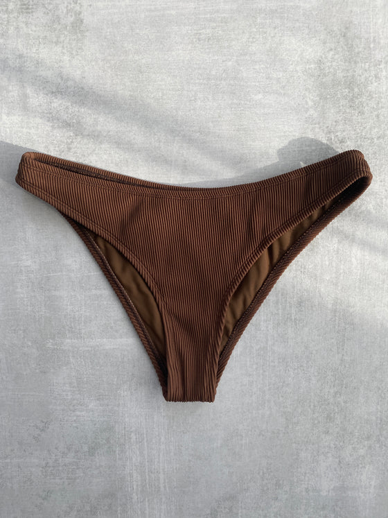Nova Moderate Coverage Bottoms - Brown Ribbed